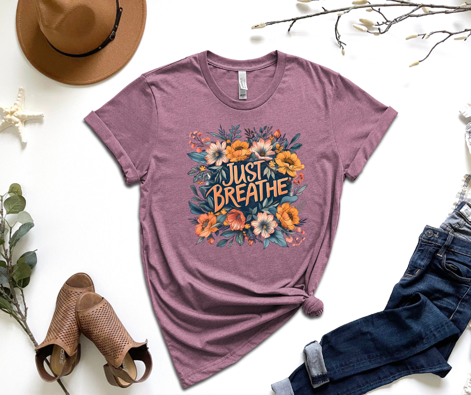 Just Breathe Graphic Tee by Self Love Overflow
