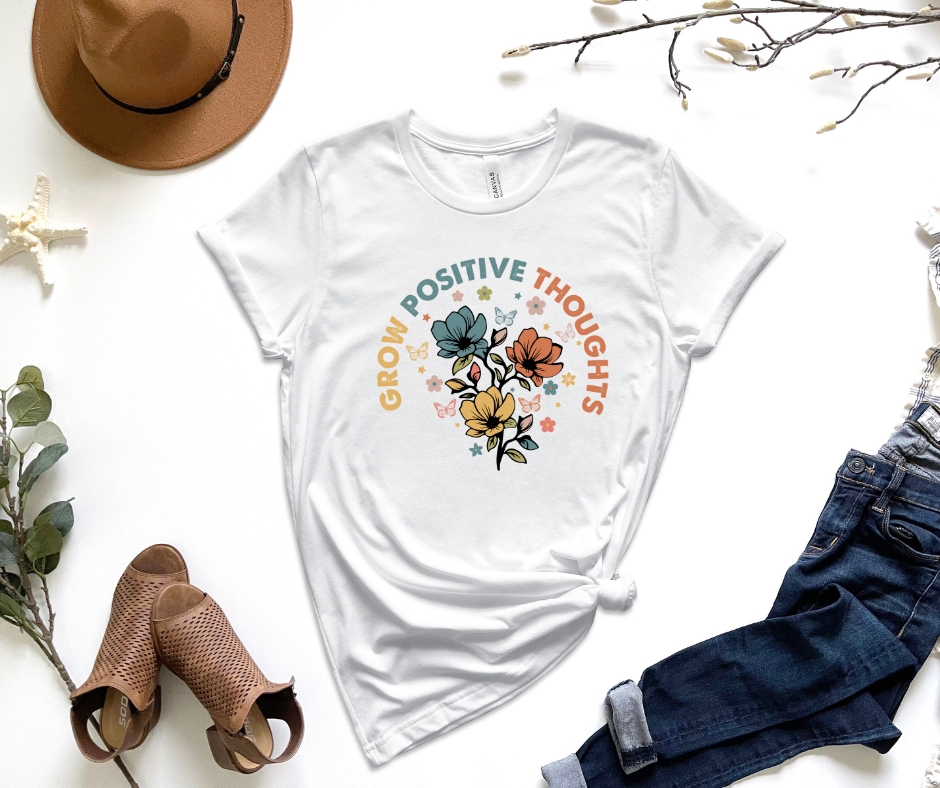 Grow Positive Thoughts Graphic Tee by Self Love Overflow