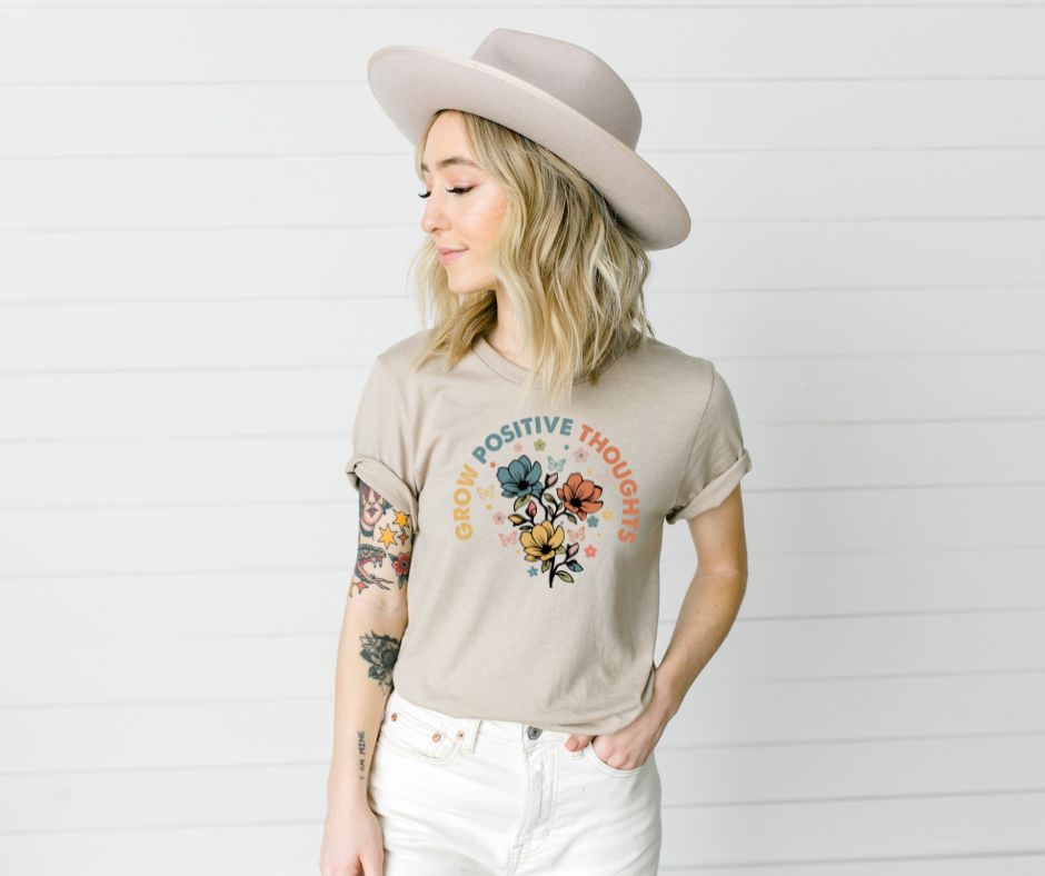 Grow Positive Thoughts Graphic Tee by Self Love Overflow