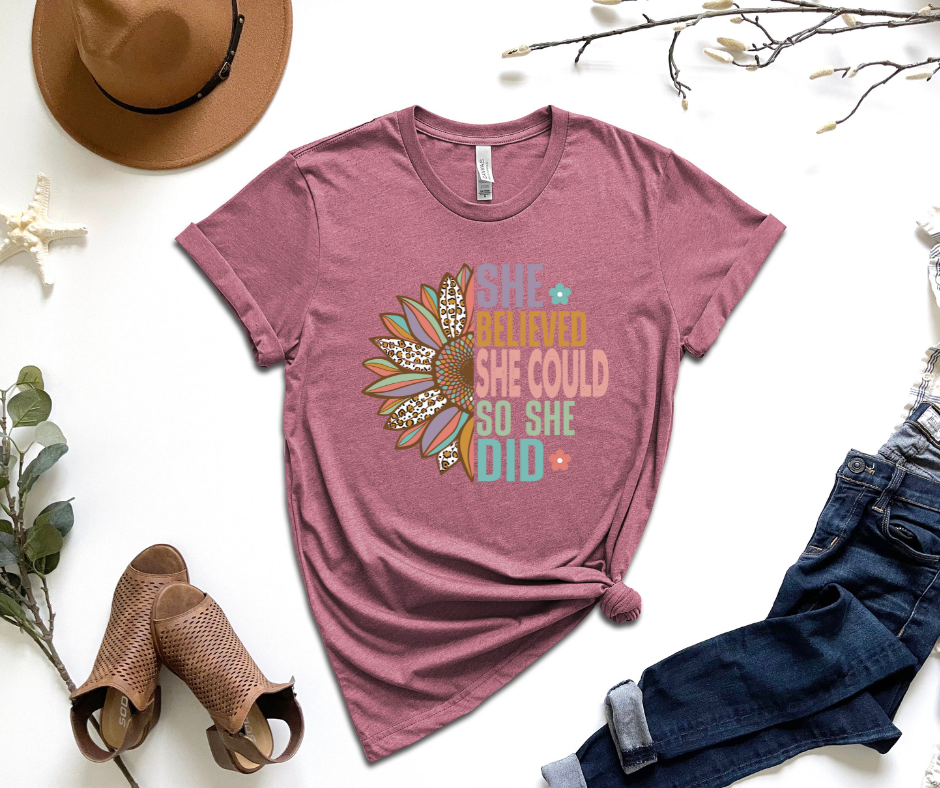 She Believe She Could So She Did Graphic Tee by Self Love Overflow