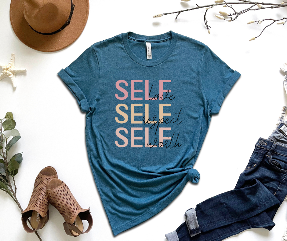 Self Love, Self Respect, Self Worth Graphic Tee by Self Love Overflow