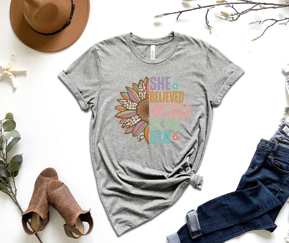 She Believe She Could So She Did Graphic Tee by Self Love Overflow