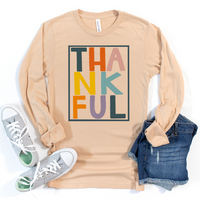 Thankfully Multicolor Long Sleeve Tee by Self Love Overflow