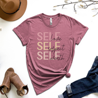 Self Love, Self Respect, Self Worth Graphic Tee by Self Love Overflow