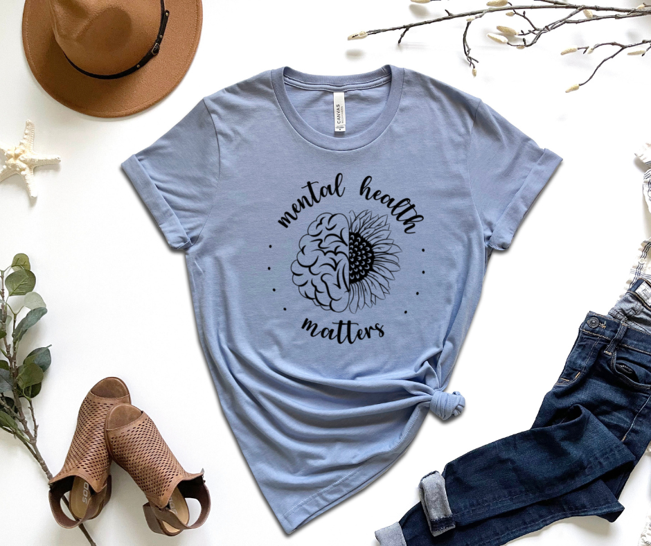 Mental Health Matters Sunflower Graphic Tee by Self Love Overflow