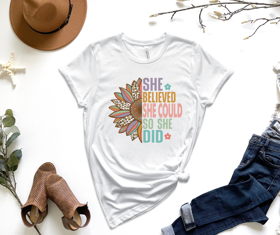 She Believe She Could So She Did Graphic Tee by Self Love Overflow