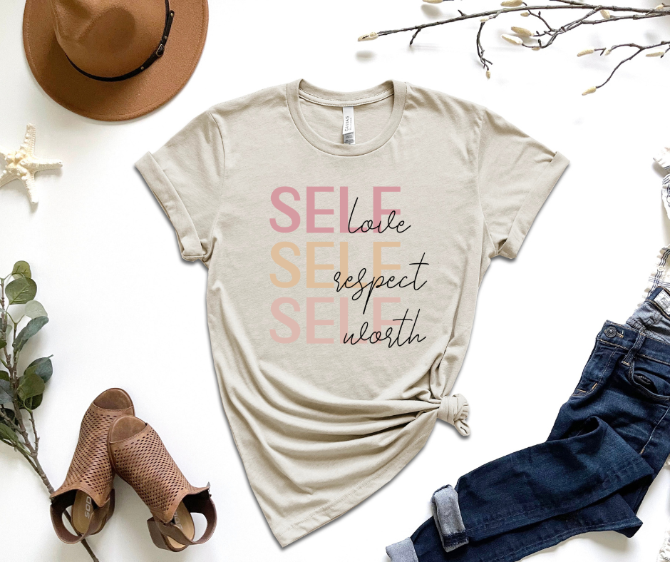 Self Love, Self Respect, Self Worth Graphic Tee by Self Love Overflow