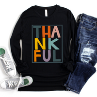 Thankfully Multicolor Long Sleeve Tee by Self Love Overflow