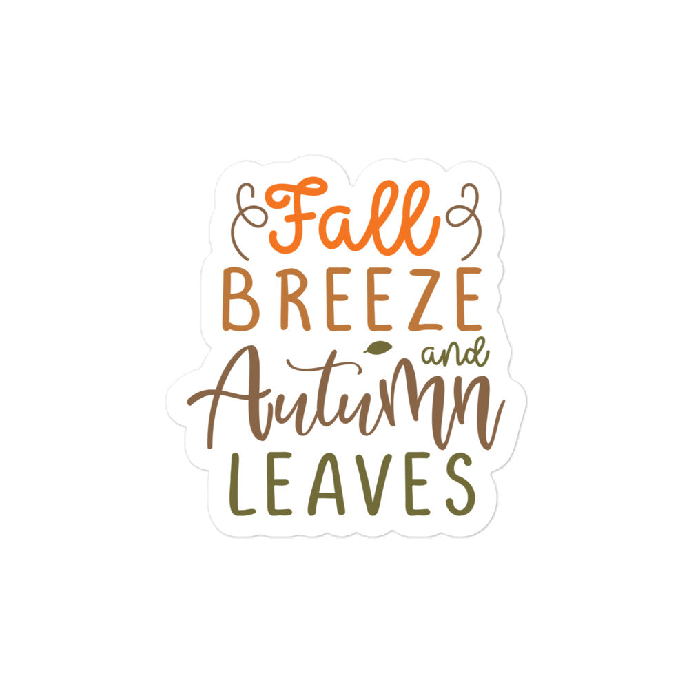 Fall Breeze And Autumn Leaves Sticker