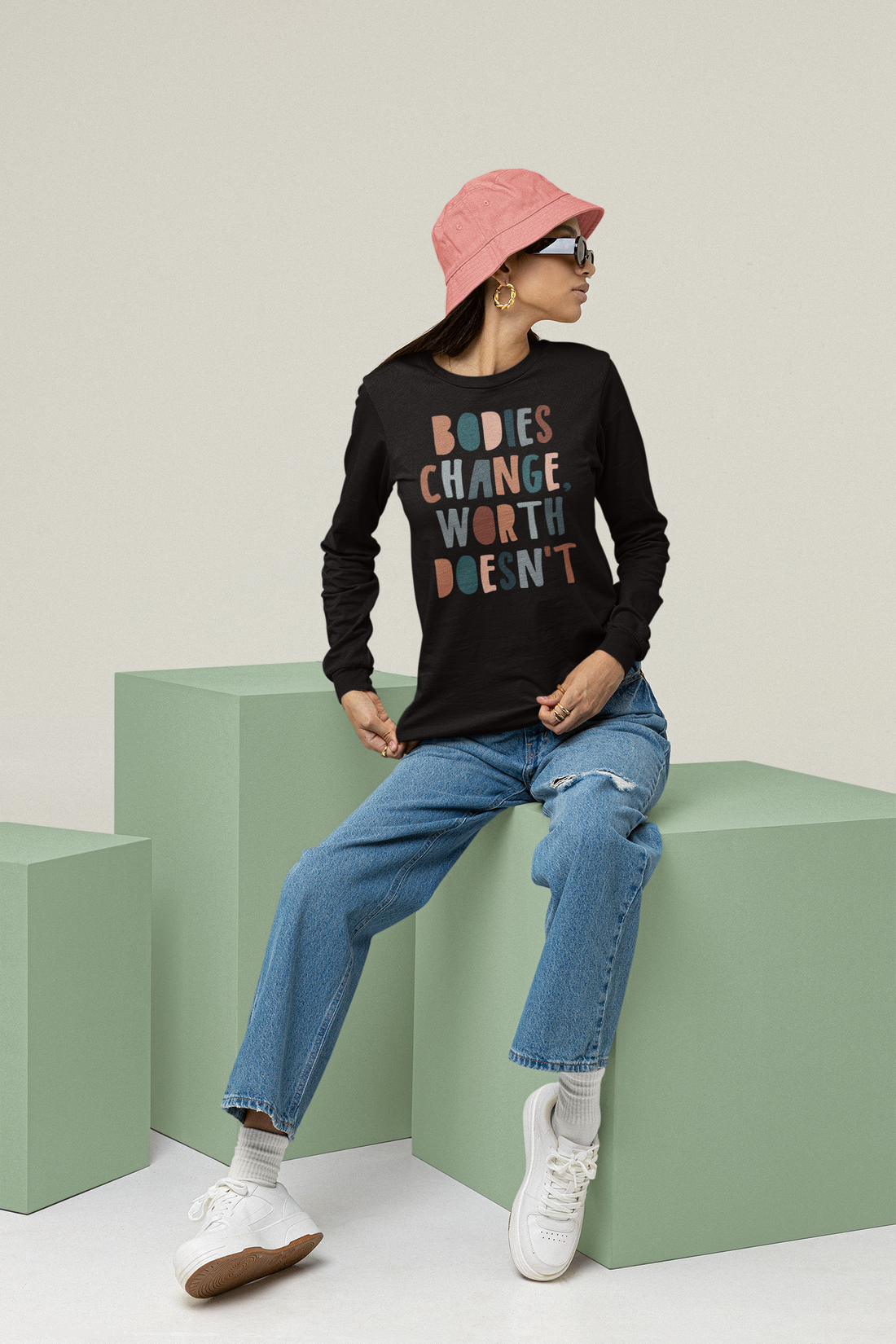 Body Positivity Long Sleeve Tee by Self Love Overflow
