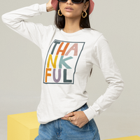 Thankfully Multicolor Long Sleeve Tee by Self Love Overflow