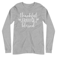 Thankful Grateful Blessed Long Sleeve Tee by Self Love Overflow