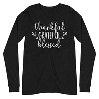 Thankful Grateful Blessed Long Sleeve Tee by Self Love Overflow