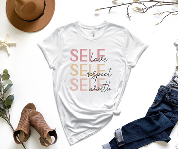 Self Love, Self Respect, Self Worth Graphic Tee by Self Love Overflow